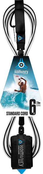 Komunity Project 6' Standard Surfboard Leash 7mm -  Black  | Universo Extremo Boards Surf & Skate