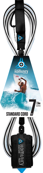 Komunity Project 7' Standard Surfboard Leash 7mm -  Black  | Universo Extremo Boards Surf & Skate