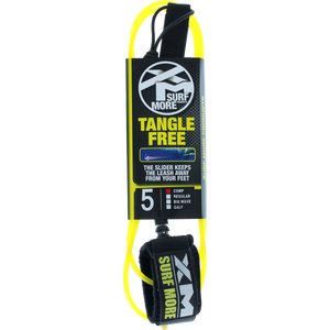 Surf More XM Tangle Free Ds Complite Leash 5' Yellow