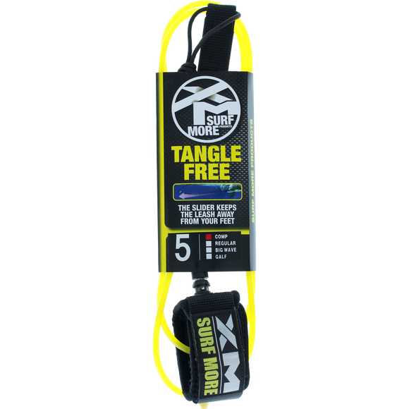 Surf More XM Tangle Free Ds Complite Leash 5' Yellow