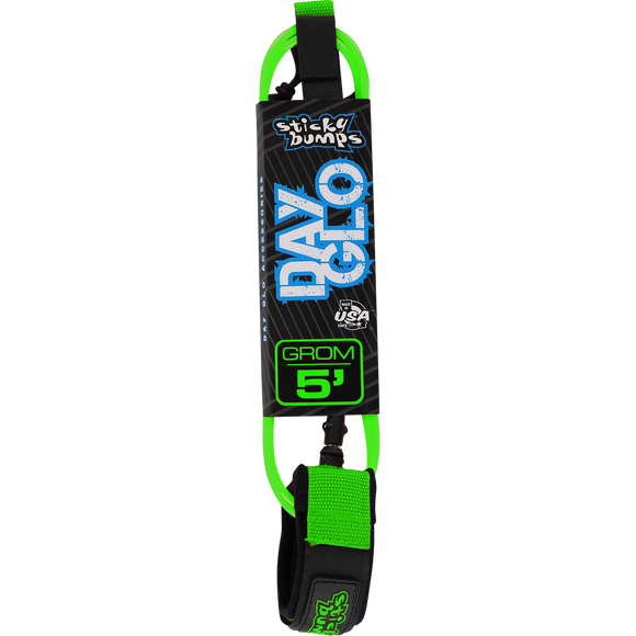 Sticky Bumps Day-Glo Grom 5' Leash Green