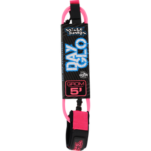 Sticky Bumps Day-Glo Grom 5' Leash Pink