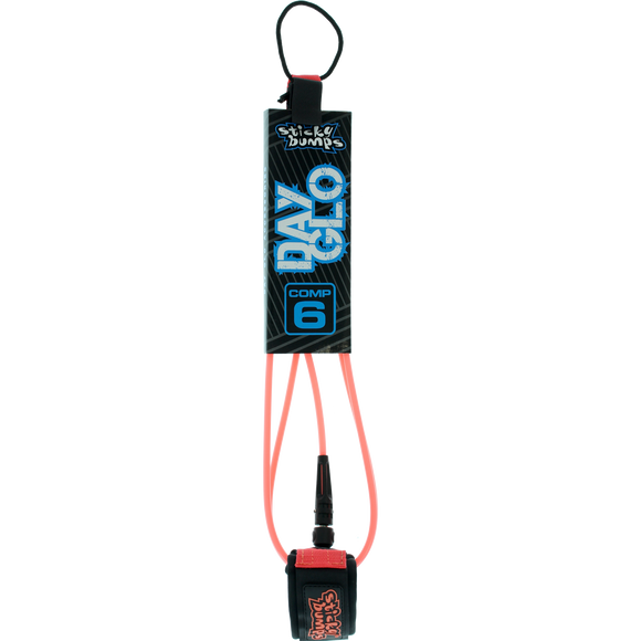 Sticky Bumps Day-Glo Comp 6' Leash Red