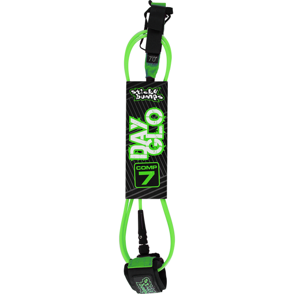 Sticky Bumps Day-Glo Comp 7' Leash Green