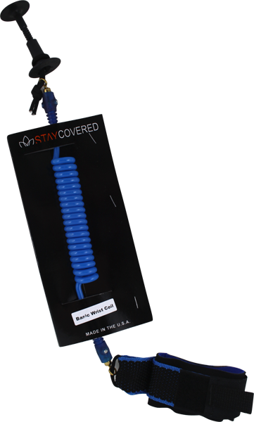 Stay Covered Coiled Body Board Surfboard Leash - Blue  | Universo Extremo Boards Surf & Skate