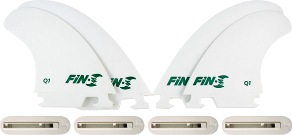 Fin-S Production Set Q-1 Quad White 4 Fins/4 Boxes Surfboard FIN  -  SET OF 4PCS