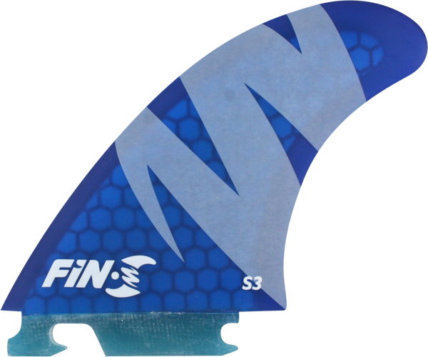 Fin-S S-3 Honeycomb Blue 3 Fins Surfboard FIN  -  SET OF 3PCS