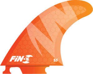 Fin-S S-5 Honeycomb Neon Orange 3 Fins Surfboard FIN - 3PCS SET