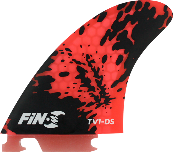 Fin-S Tv-1 Honeycomb Red/Black 3 Fins Surfboard FIN  - SET OF 3PCS
