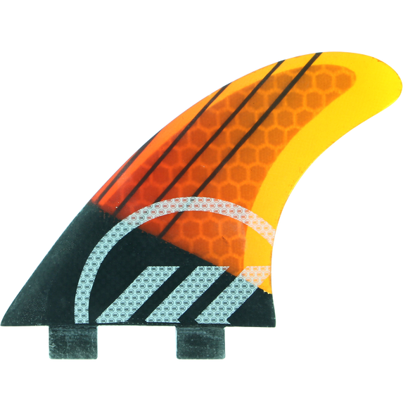 Kinetik Racing Joel Parkinson Carbo Tune Sm Fcs Orange/Black Stripe Surfboard FIN  -  SET OF 3PCS