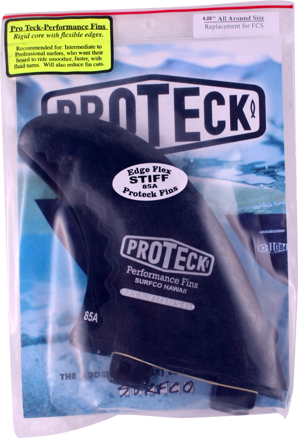 Proteck Perform Fcs Thruster 4.25 Black Surfboard FIN  -  SET OF 3PCS