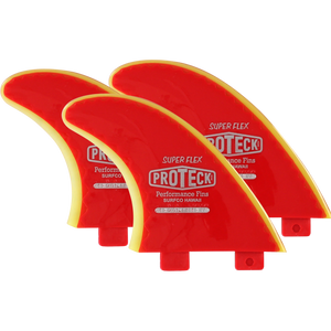Proteck Super Flex Fcs Thruster Set 4.5 Red/Yellow Surfboard FIN  -  SET OF 3PCS