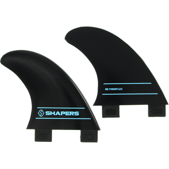 Shapers Australia S-2 Fcs Side Bite Black Set 2pc Surfboard FIN  -  SET OF 2PCS