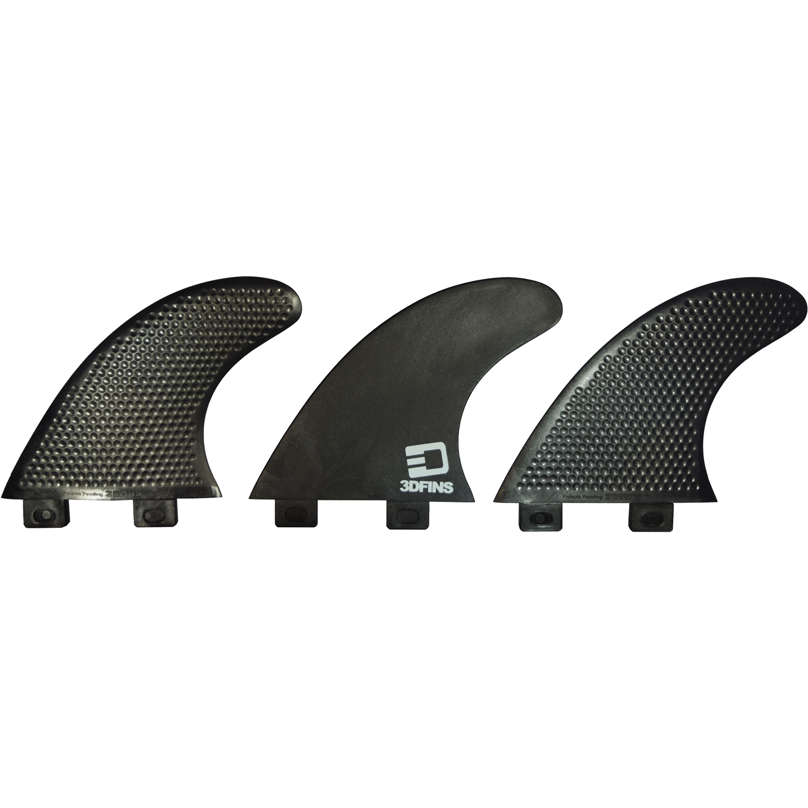 3D xcs Lite Twin-Tab xs Kerr Black Surfboard FIN  -  SET OF 3PCS