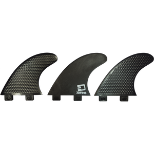 3D xcs Lite Twin-Tab xs Kerr Black Surfboard FIN  -  SET OF 3PCS