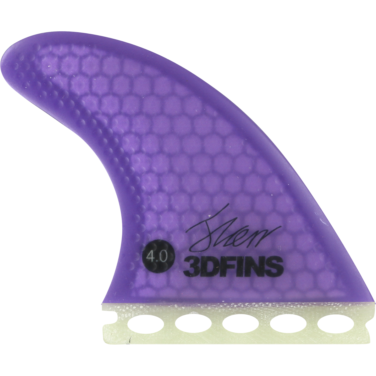 3D xds Full-Base 4.0 Purple Surfboard FIN  -  SET OF 3PCS