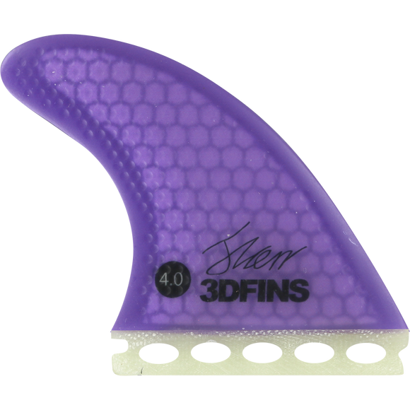 3D xds Full-Base 4.0 Purple Surfboard FIN  -  SET OF 3PCS