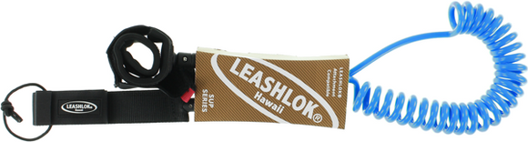 Leashlok SUP Coil 10' Leash Blue/Blue 8mm  | Universo Extremo Boards Surf & Skate