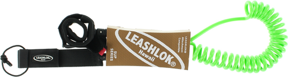 Leashlok SUP Coil 10' Leash Green/Green 8mm  | Universo Extremo Boards Surf & Skate