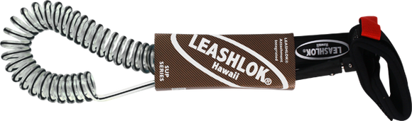 Leashlok SUP Coil 12' Leash Clear/Black 8mm  | Universo Extremo Boards Surf & Skate