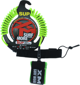 XM SUP Coiled Regular Ankle Leash 8' Green | Universo Extremo Boards Surf & Skate