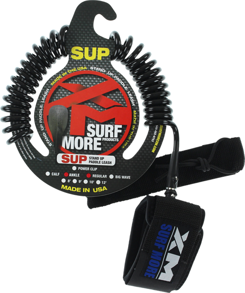 XM SUP Coiled Regular Ankle Leash 9' Black | Universo Extremo Boards Surf & Skate