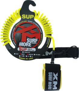 XM SUP Coiled Regular Ankle Leash 9' Yellow | Universo Extremo Boards Surf & Skate