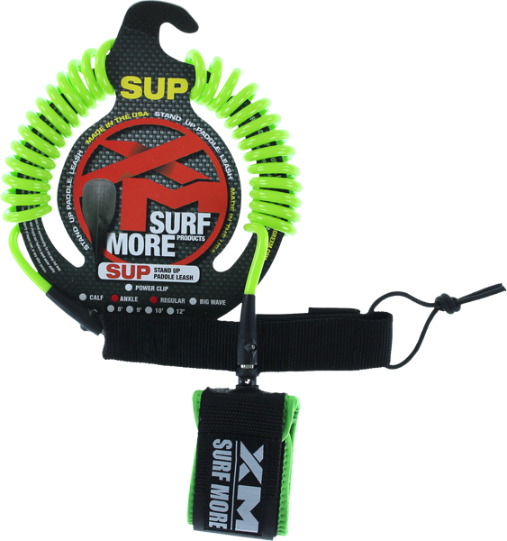 XM SUP Coiled Regular Ankle Leash 10' Green | Universo Extremo Boards Surf & Skate