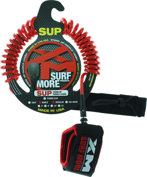XM SUP Coiled Regular Ankle Leash 10' Solid Red | Universo Extremo Boards Surf & Skate