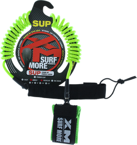 XM SUP Coiled Regular Ankle Leash 12' Green | Universo Extremo Boards Surf & Skate