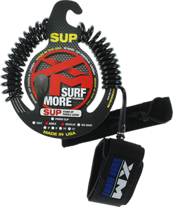 XM SUP Coiled Regular Ankle Leash 12' Black | Universo Extremo Boards Surf & Skate