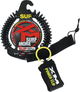 XM SUP Power-Clip Coiled Reg Ankle Leash 9' Black | Universo Extremo Boards Surf & Skate