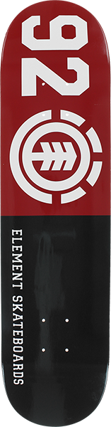 Element 92 Classic Skateboard Deck -8.0 Black/Red/White DECK ONLY