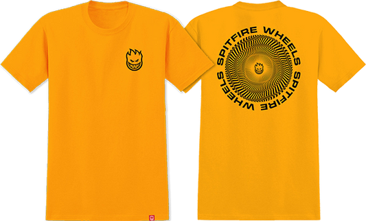 Spitfire Classic Vortex T-Shirt - Size: MEDIUM Gld/Black