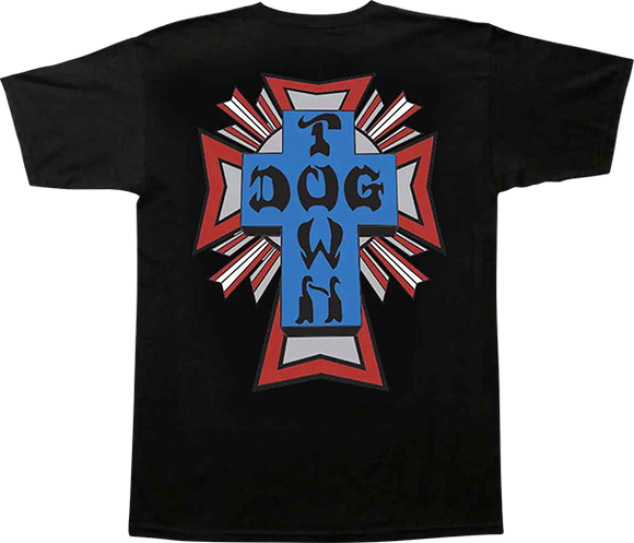 Dogtown Cross Logo T-Shirt - Size: LARGE Black/Blue/Red/Grey