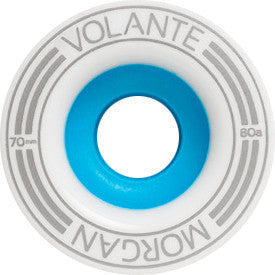Volante Morgan 1mm Offset 70mm 82a White/Silver/Blue Wheels (Set Of 4) - Universo Extremo Boards
