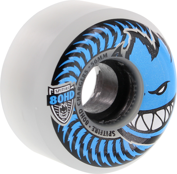 Spitfire 80hd Charger Conical Full 56mm Clear/Blu Skateboard Wheels (Set of 4)