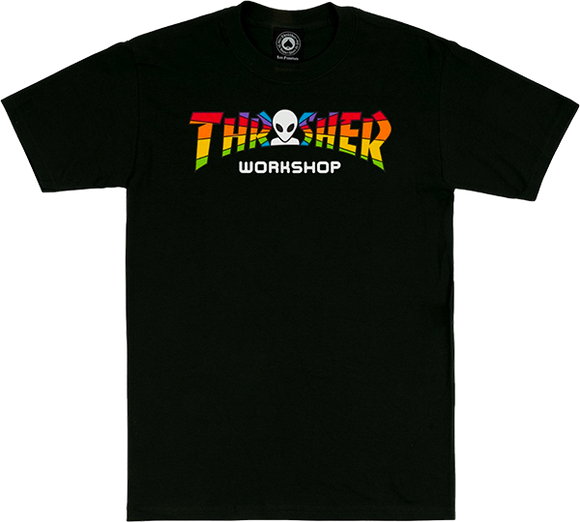 Thrasher X Alien Workshops Spectrum T-Shirt - Size: X-LARGE Black