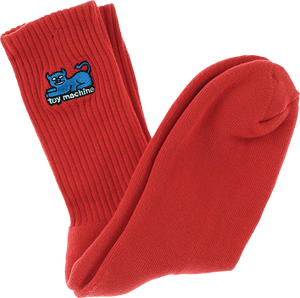 Toy Machine Devil Cat Crew Socks Red - Single Pair 