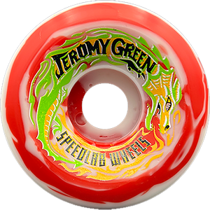 Speedlab Green Pro Se 59mm 99a Red/White Swirl Skateboard Wheels (Set of 4)