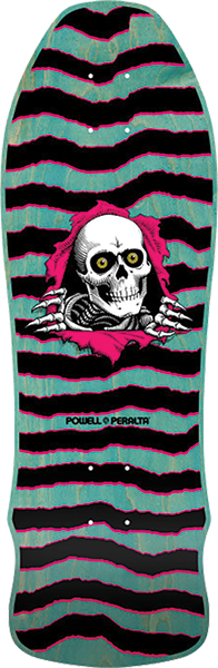 Powell Peralta Geegah Ripper 12 Skateboard Deck -9.75x30 Lt.Blue/Pink DECK ONLY