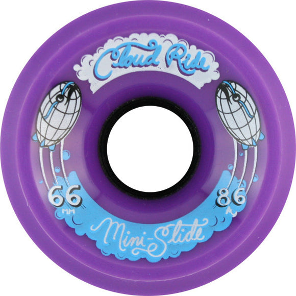 Cloud Ride! Slide Mini 66mm 86a Purple Skateboard Wheels (Set of 4) - Universo Extremo Boards
