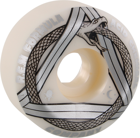 Acid Rem Serpent Sidecut 53mm 101a White/Silver Skateboard Wheels (Set of 4)