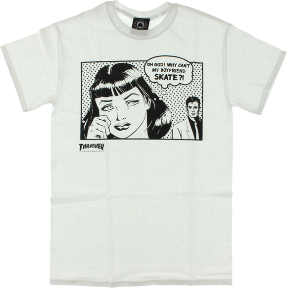 Thrasher Boyfriend T-Shirt - Size: MEDIUM White