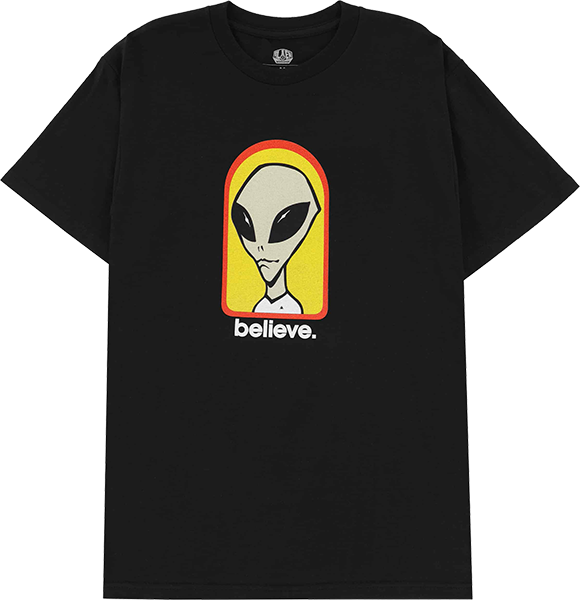Alien Workshop Believe T-Shirt - Size: MEDIUM Black/Yel/Red