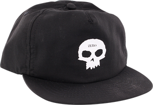 Zero Single Skull Applique Skate HAT - Adjustable Black/White 