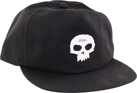 Zero Single Skull Applique Skate HAT - Adjustable Black/White 
