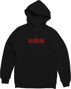 Deathwish Outline Puff Hooded Sweatshirt - X-LARGE Black