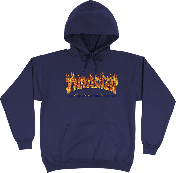 Thrasher Inferno Hooded Sweatshirt - SMALL Navy