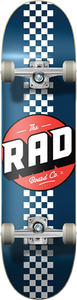 Rad Checker Stripe Complete Skateboard -7.75 Navy/White 